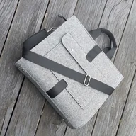 Torebki damskie - Designerska torba z filcu ver. 2 - szara - z kieszonką - miniaturka - grafika 1