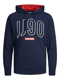 JACK & JONES Męska bluza JJCOLINN z kapturem, granatowa marynarka, XXL, granatowy blezer, XXL - Bluzy męskie - miniaturka - grafika 1