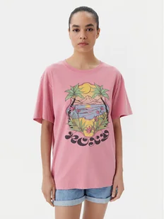 Roxy T-Shirt ERJZT05905 Różowy Oversize - Koszulki i topy damskie - miniaturka - grafika 1