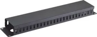 Maskownice do kabli - Organizer Triton 19" vyvazovací panel 2U, celokovový s krytem 90x45mm, průchozí, černý - miniaturka - grafika 1