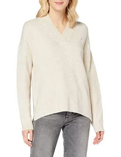 G-STAR RAW Damski sweter Laviox z dekoltem w serek luźny dzianinowy, beżowy (Whitebait D17746-c459-1603), S - Swetry damskie - miniaturka - grafika 1