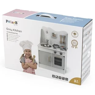 VIGA PolarB Kuchnia z Akcesoriami Szara Eco Gray - Zabawki AGD - miniaturka - grafika 1