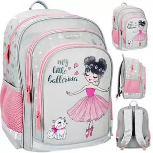 Plecak szkolny dla dziewczynki szary  wielokomorowy - Plecaki szkolne i tornistry - miniaturka - grafika 1