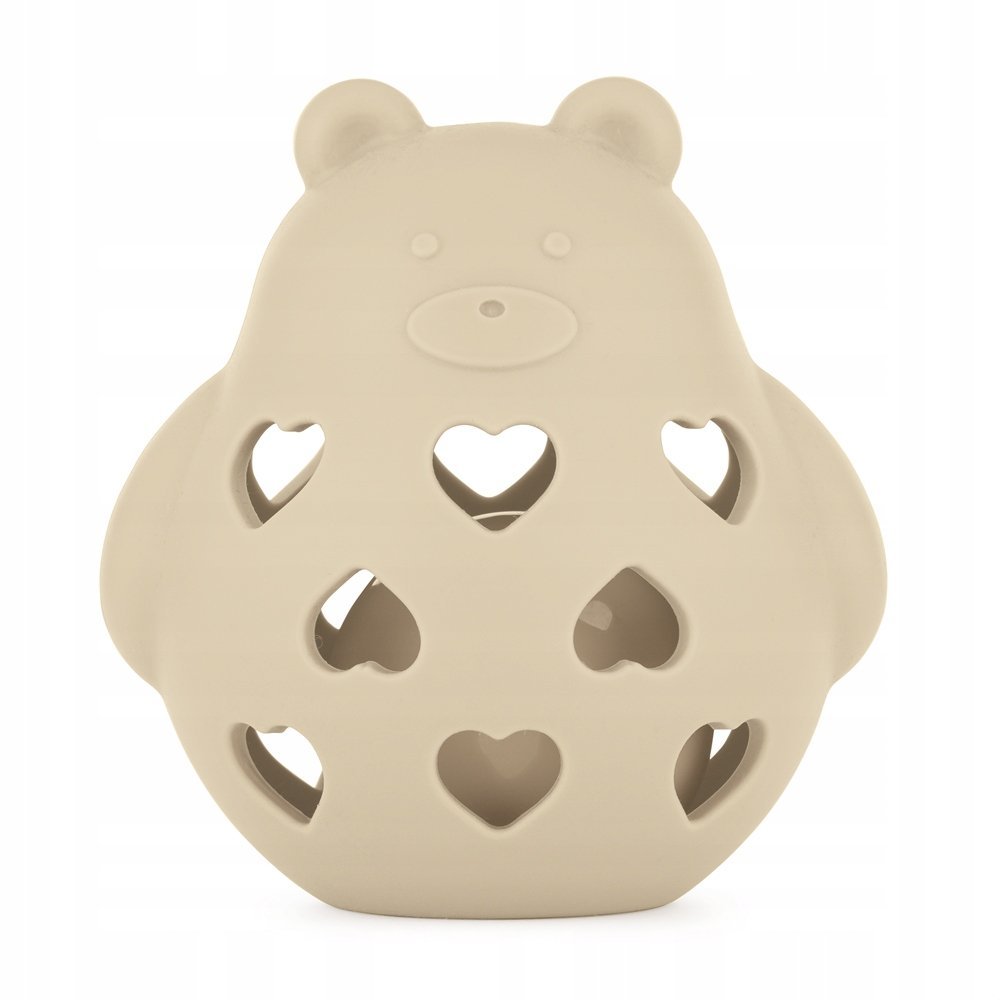 PETITE&MARS Silikonowa zabawka z grzechotką Bear Basil Sand 0m+