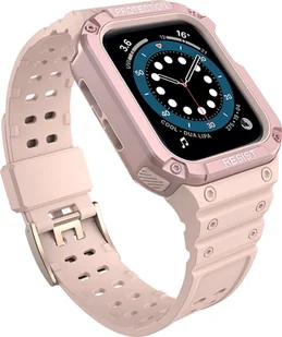 Hurtel Protect Strap Band opaska z etui do Watch 7 / 6 / 5 / 4 / 3 / 2 / SE (41 / 40 / 38mm) obudowa pancerny pokrowiec na zegarek różowy - Akcesoria do smartwatchy - miniaturka - grafika 1