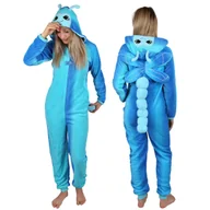 Piżamy damskie - JEDNOCZĘŚCIOWA damska piżama, CIEPŁY kombinezon z kapturem, KOSTIUM Ważka S - miniaturka - grafika 1