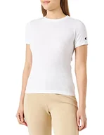 Koszulki i topy damskie - Champion Damska koszulka Rochester 1919 z logo Crewneck Slim S-s, biała, rozmiar M, biały, M - miniaturka - grafika 1