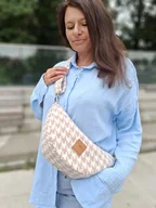 Nerki - Torebko nerka z puchatej tkaniny Pepitka Różowa - miniaturka - grafika 1