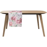 Obrusy i serwetki - Bieżnik w kwiaty 40 x 175 cm biało-różowy - miniaturka - grafika 1