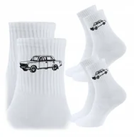 Skarpetki męskie - 3x Skarpetki Urodziny Prezent Skarpety STARE SAMOCHODY FIAT 125p - miniaturka - grafika 1