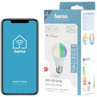 Żarówki LED - Hama Żarówka światła LED WLAN - LED light bulb - E27 - 10 W - 16 million colours/warm white to daylight - 2700-6500 K - white E27 00176597 - miniaturka - grafika 1
