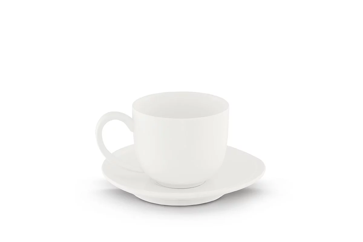 Filiżanka do espresso ze spodkiem RESEDA biały, 6,5x5, porcelana