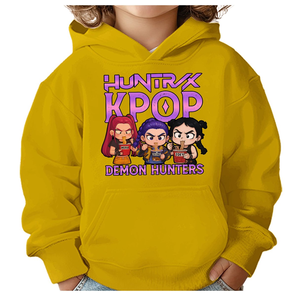 BLUZA DZIECIĘCA K-POPOWE ŁOWCZYNIE DEMONÓW HUNTRIX 134-140 Z KAPTUREM