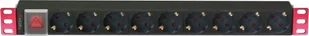 Listwa zasilająca Rack 1U 9x gniazdo Schuko, włącznik, 2m - Listwy zasilające - miniaturka - grafika 1