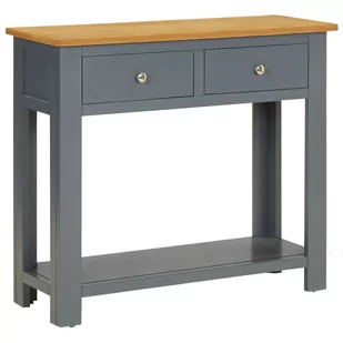 vidaXL Stolik konsolowy, 83 x 30 x 73 cm, lite drewno dębowe vidaXL - Konsole i sekretarzyki - miniaturka - grafika 1