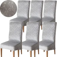 Pokrowce na meble - ZESTAW 6 SZT POKROWIEC NA KRZESŁO WELUR WYDŁUŻONY KRZESŁA WELUROWY XXL - miniaturka - grafika 1