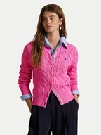 Swetry damskie - Polo Ralph Lauren Kardigan 211971868012 Różowy Slim Fit - miniaturka - grafika 1