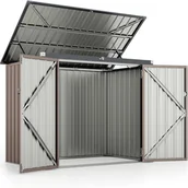 Altany ogrodowe - 1,51 m² Metalowa Szopa Ogrodowa z Ocynkowanej Stali, 2 Zamykane Drzwi, Wzmocniona Konstrukcja, 1,97 m³, 172 x 100 x 129 cm (Ciepły Szary) - miniaturka - grafika 1