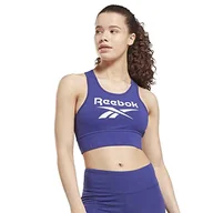 Biustonosze - Reebok Damski biustonosz sportowy z dużym logo - miniaturka - grafika 1