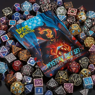 TEMU Zestaw kości do prezentów na Wielkanoc/Halloweeni/Boże Narodzenie, Każdy zestaw zawiera losowe 7 metalowych wielościanowych kostek, Losowy - Inne - miniaturka - grafika 1