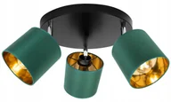 Lampy sufitowe - Lampa sufitowa wisząca LED modern 3xE27 klosz owalny złoty/zielony Light Home LH - miniaturka - grafika 1