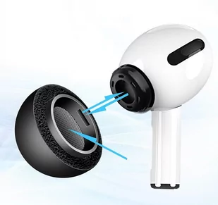 Memory Foam pianki z pamięcią końcówki do AirPods Pro 1/2 rozmiar M (2 szt.) (Black) - Akcesoria do słuchawek - miniaturka - grafika 1