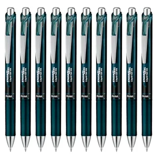 Pentel BL77A2-SA EnerGel żelowe pióro kulkowe z mechanizmem dociskowym, średnica kulki 0,7 mm = grubość linii 0,35 mm, do wielokrotnego napełniania, 10 sztuk, indygo czarne - Długopisy - miniaturka - grafika 1