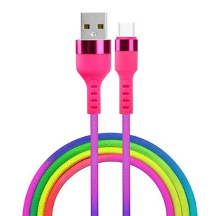 Kabel USB - USB Typ-C SETTY KNA-C-1.22.113 1.2 m Tęczowy - Kable USB - miniaturka - grafika 1