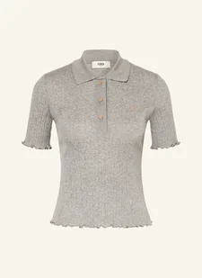 Fendi Koszulka Polo Z Dżerseju Z Falbanką grau - Moda i Uroda OUTLET - miniaturka - grafika 1