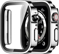 Akcesoria do smartwatchy - 2X ETUI APPLE IWATCH SERII 6/5/4/SE 40mm SREBRNE I PRZEZROCZYSTE OCHRONA EKRANU - miniaturka - grafika 1