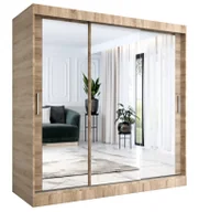 Szafy - Szafa przesuwna z lustrem dąb sonoma 200 cm C8-R05 - miniaturka - grafika 1