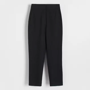 Spodnie damskie - Reserved - Spodnie z melanżowej tkaniny - Czarny - grafika 1