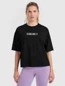 Koszulki i topy damskie - T-shirt oversize z nadrukiem damski 4F 4FRAW25TTSHF3186-20S Czarny L - miniaturka - grafika 1