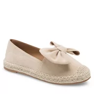 Espadryle damskie - Espadryle DeeZee KL601-69 Beżowy - miniaturka - grafika 1