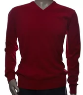 Swetry męskie - Sweter Męski Klasyczny Z Kaszmiru I Wełny Merynosów Xl Kaszmirowy Bordo - miniaturka - grafika 1