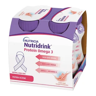 Nutridrink Protein Omega 3 rześki smak mango - brzoskwinia, 4x125ml - Żywienie medyczne - miniaturka - grafika 1