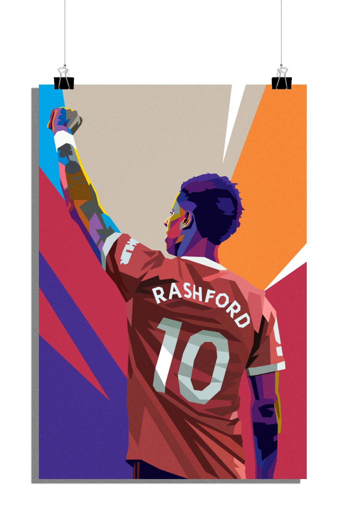 Plakat Marcus Rashford - Plakat piłkarski - Plakat sportowy - Plakat Pop Art - 51x71cm - Idealny do oprawienia w ramkę