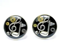 Spinki do mankietów i krawatów - SPINKI - Nutki (czarne) - miniaturka - grafika 1