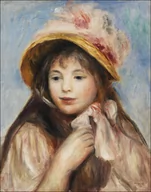 Plakaty - Galeria Plakatu, Plakat, Girl with Pink Bonnet, Pierre-Auguste Renoir, 50x70 cm - miniaturka - grafika 1