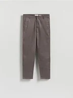 Spodnie męskie - Reserved - Bawełniane spodnie chino slim - ciemnoszary - miniaturka - grafika 1