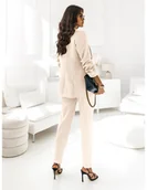 Komplety damskie - Modny garnitur marynarka i spodnie NAJAT - beżowa - miniaturka - grafika 1