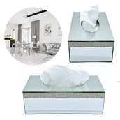 Sztuczne kwiaty - LUSTRZANY POJEMNIK NA CHUSTECZKI HIGIENICZNE 25X14X8CM - miniaturka - grafika 1