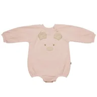 Rampersy - Hi Little One rampers niemowlęcy MIŚ OverSize BOHO Blush roz S Pom Pom - miniaturka - grafika 1
