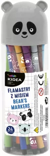 Kidea Flamastry, pisaki z misiem 24 kolory - Przybory szkolne - miniaturka - grafika 1