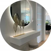 Lustra - Lustro okrągłe led podświetlane 50 cm oświetlenie łazienka pokój garderoba - miniaturka - grafika 1