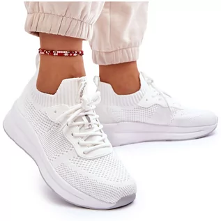 Sneakersy damskie - Damskie Wsuwane Sneakersy Cross Jeans LL2R4031C Białe - grafika 1