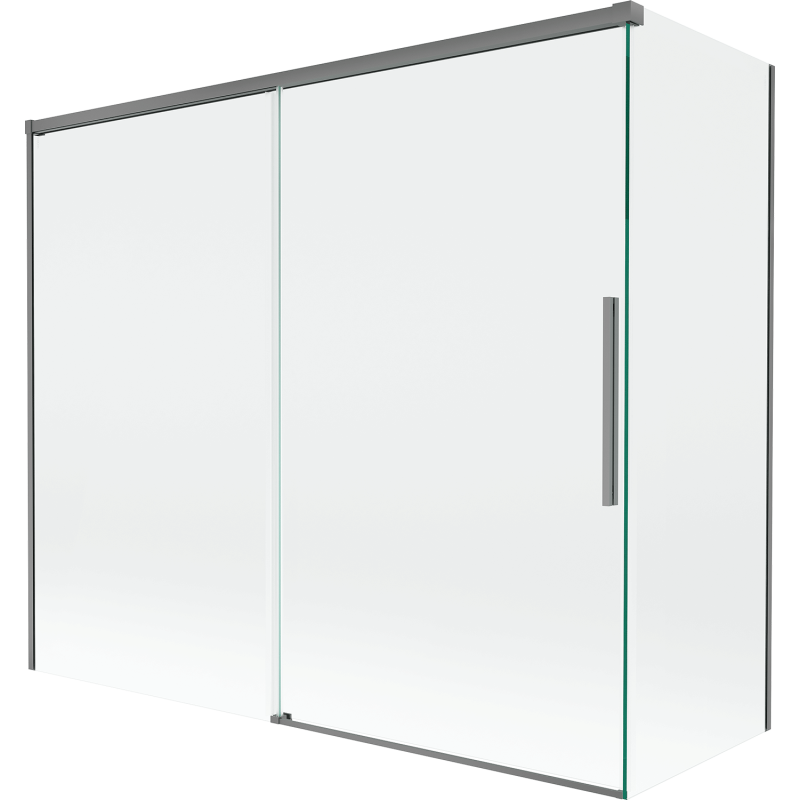 Mexen Rox parawan nawannowy 2-skrzydłowy rozsuwany 180 + 80 x 150 cm, transparent, gun metal - 8C9-180-080-95-00