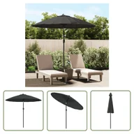Parasole ogrodowe - The Living Store Parasol ogrodowy na słupku aluminiowym - 270 cm - antracytowy - Parasol - miniaturka - grafika 1