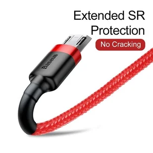 Baseus Cafule Cable wytrzymały nylonowy kabel przewód USB / micro USB QC3.0 2.4A 1M czerwony (CAMKLF-B09) - Kable USB - miniaturka - grafika 16