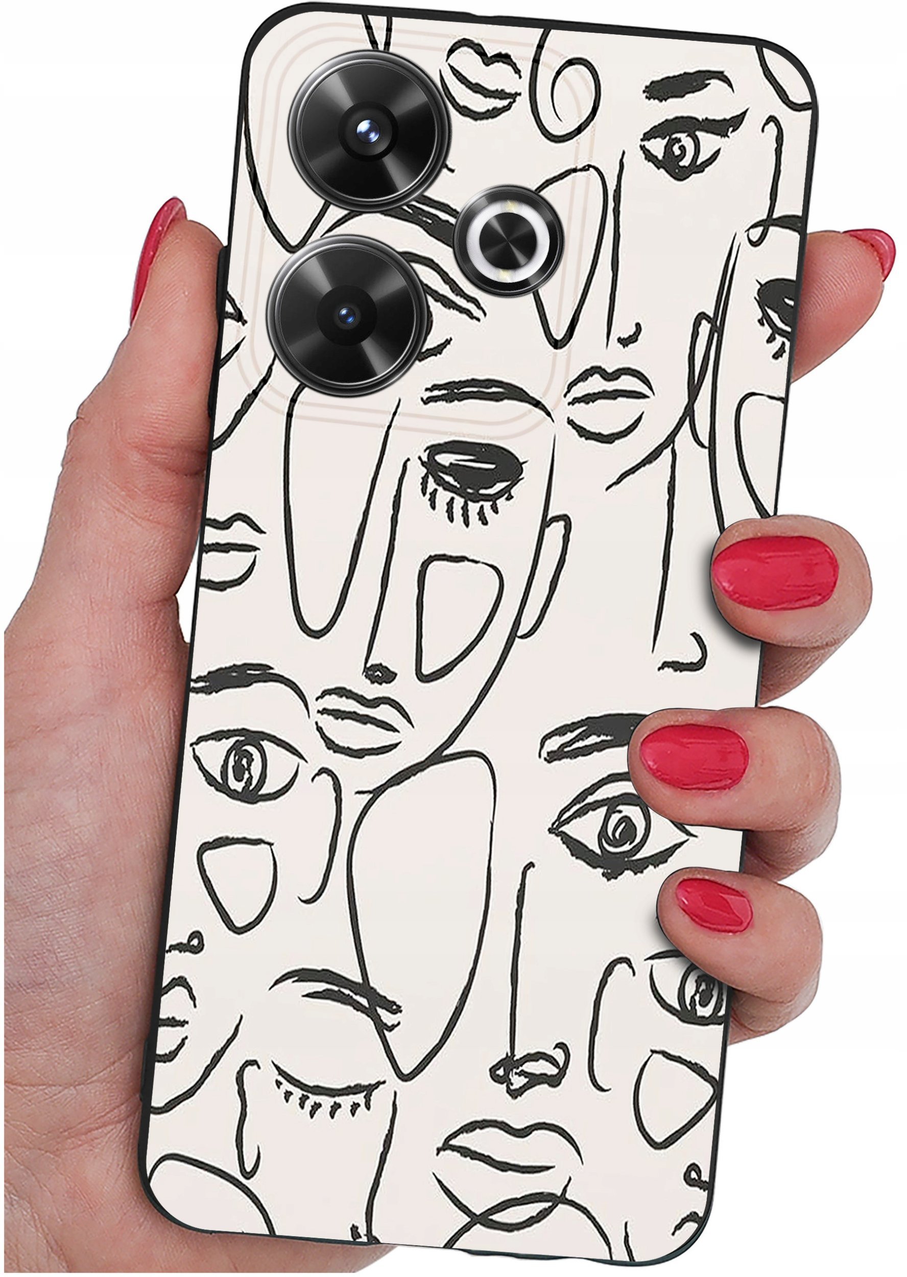 Etui do Xiaomi Redmi 13 4G WZORYSILIKONOWE MATT CASE + SZKŁO 9H